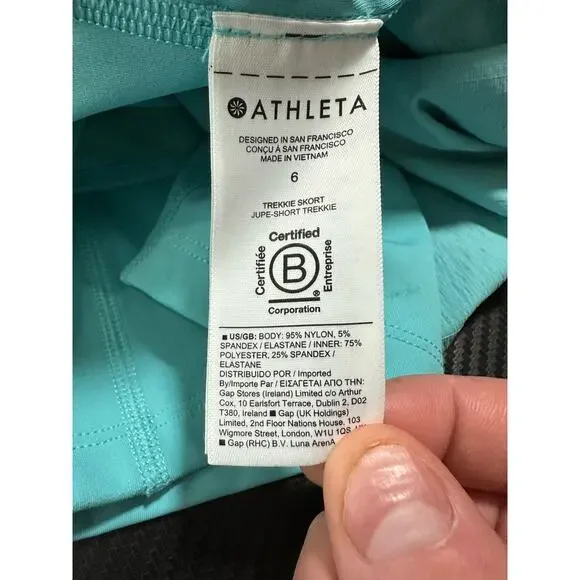Athleta Trekkie Skort Sea Blue Size 6 Golf Tennis Ripstop Outdoor - Picture 4 of 10
